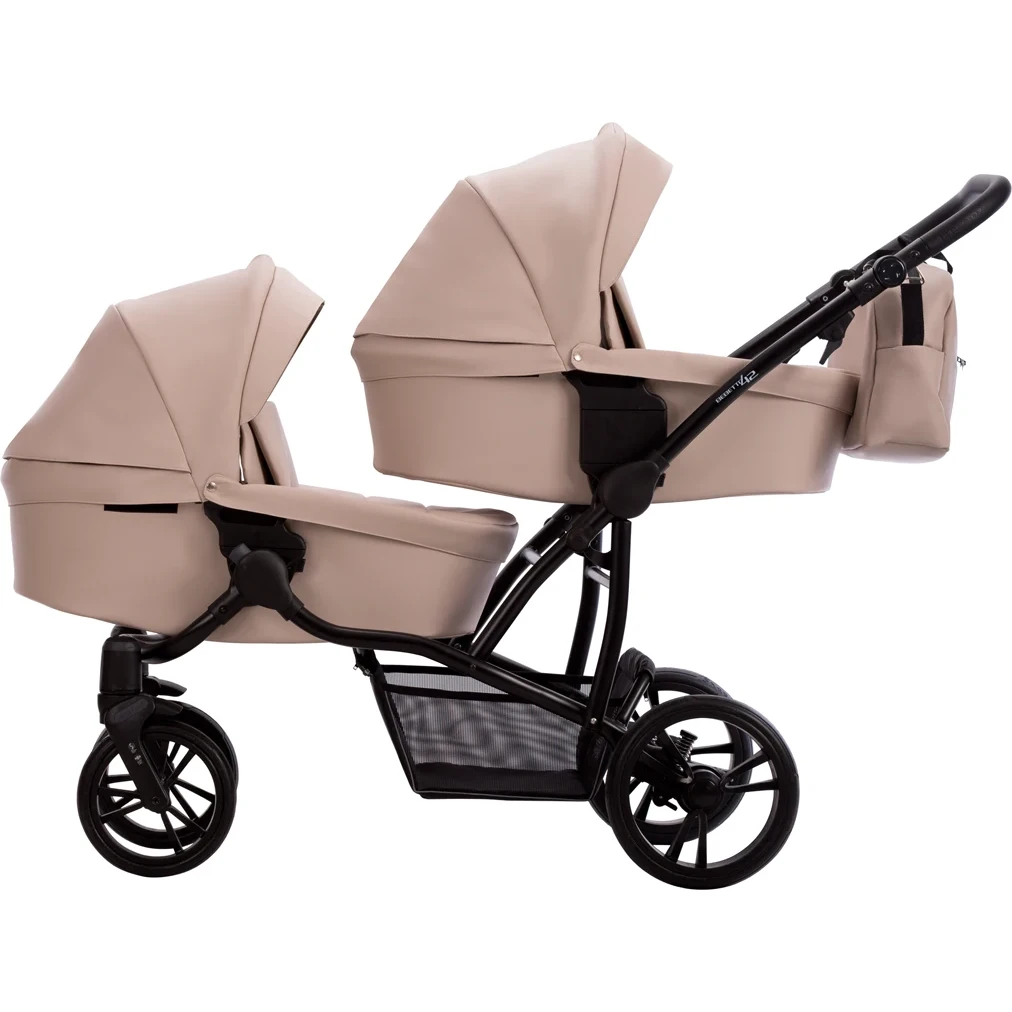 Коляска 2 в 1 для двойни Bebetto B 42 PRO (22) бежевый